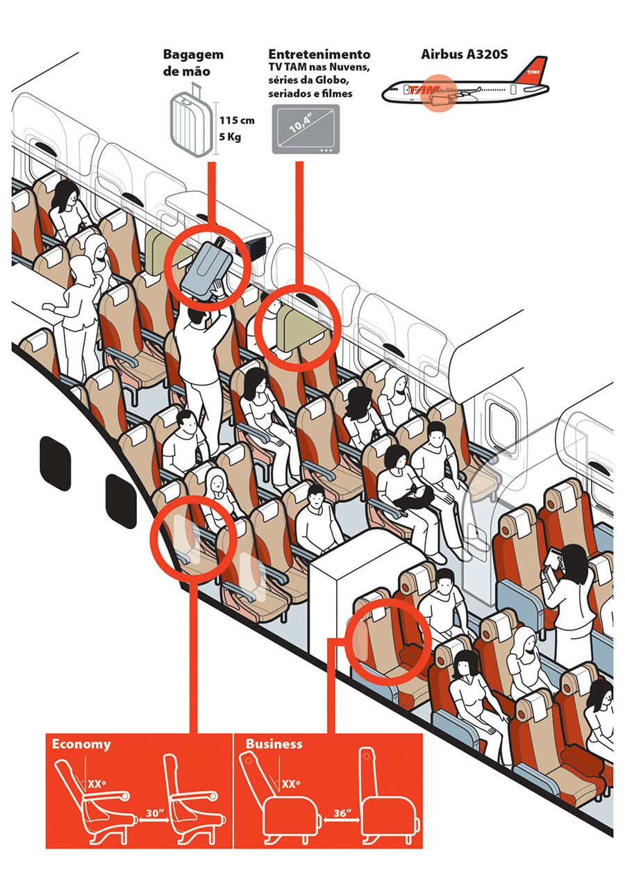 TAM domestic flight cabin
