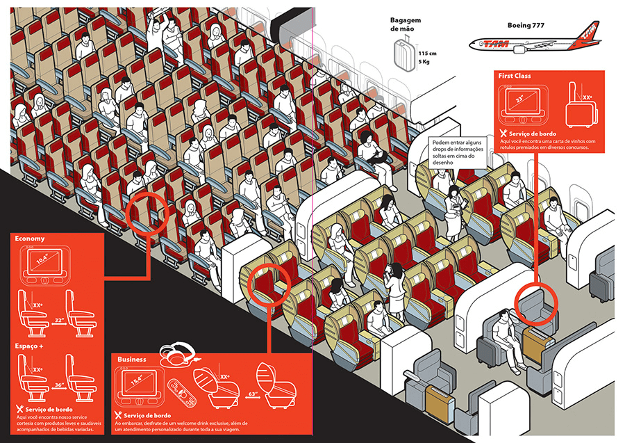 TAM International flight cabin