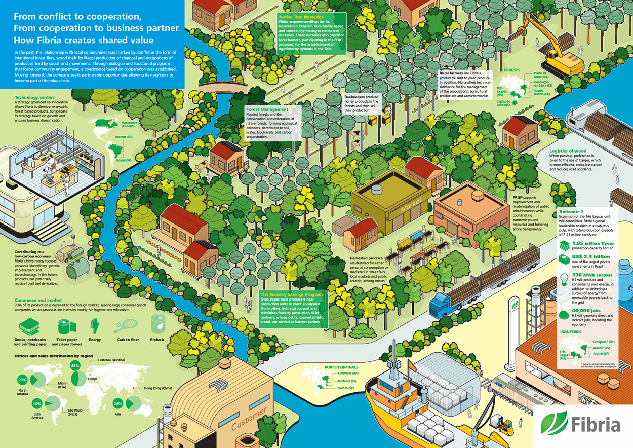 Paper Process infographic, describing the paper making process